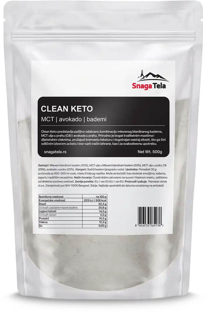 Clean ceto - mešavina MCT-a, avokada i badema u prahu
